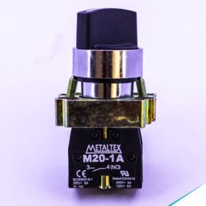 CHAVE SELETORA KNOB CURTO - 2 POS - 1NA - METALTEX - M20SCR2-B-1A
