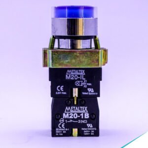 PULSADOR ILUMINADO 22MM - AZUL - NA/NF - METALTEX - M20IGR-BL-1C