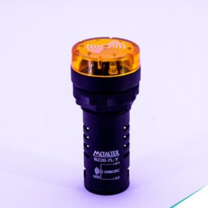 SINALIZADOR 22MM SONORO/LED 24 VCA/CC LARANJA - METALTEX BZ20-7L-Y